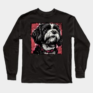 Retro Art Havanese Dog Lover Long Sleeve T-Shirt